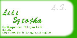 lili sztojka business card